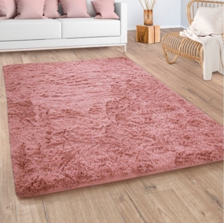 Paco Home Hochflor-Teppich Silky 591, rechteckig, Höhe: 37 mm, Uni-Farben, besonders weich und kuschelig