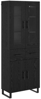vidaXL Highboard 2 pcs Schwarz Eichen-Optik Engineered Wood und Glas 3416089