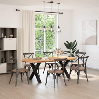 vidaXL Esstisch Hellbraun 220x100x74 cm Massivholz Eiche Oval 3305540