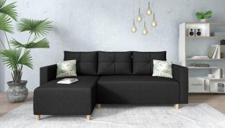 Stylefy Lamone Ecksofa Strukturstoff Schwarz Links