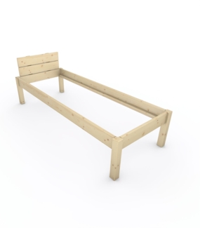 Pfostenbett "metallarm" Fichte Holzbett "Daybett" 80 x 220cm 48cm Einzelbett