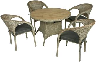 Garden Pleasure 5tlg Lounge Set Garten Sitzgruppe Sofa Sessel Tisch Rattan Optik