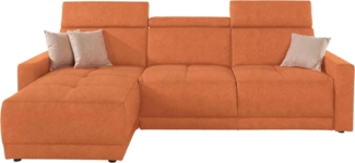 DOMO collection Ecksofa Ava mit moderner Sitzheftung & toller Doppelnaht, komfortabel, L-Form, mit Recamiere, inkl. Federkern, wahlweise mit Kopfteilverstellungen