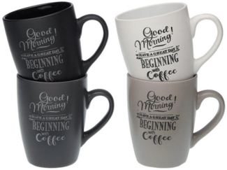 Henkelbecher Versa Good Morning Steingut (8,1 x 10,5 x 8,1 cm) - Vielfalt und Qualität für den perfekten Start in den Tag