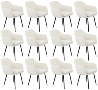 12er Set Sesselstuhl Lia - Samtvelour Creme
