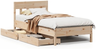 vidaXL Massivholzbett ohne Matratze 90x190 cm Kiefer 3301887