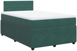 vidaXL Boxspringbett mit Matratze Dunkelgrün 120x190 cm Samt 3287689