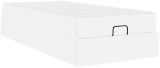 vidaXL Bettgestell mit Matratze Reinweiß 90 x 200 cm Kunstleder 3399410