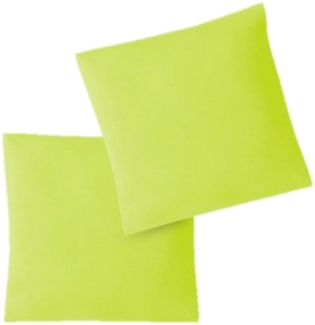 Jersey Kissenbezug, 2er Set, Baumwolle, Apfelgrün, 40x60 cm