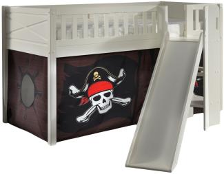 Spielbett >SCOTT< in Weiß Textilset Caribian Pirate - 207,6x114x203,7 (BxHxT)