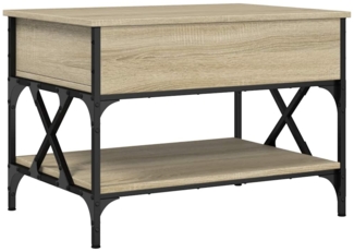 Couchtisch, Sofatisch Sonoma-Eiche 70x50x50 cm Holzwerkstoff und Metall