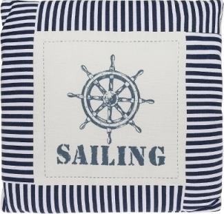 Kissen Sailing Jacob Polyester Weiß&Blau