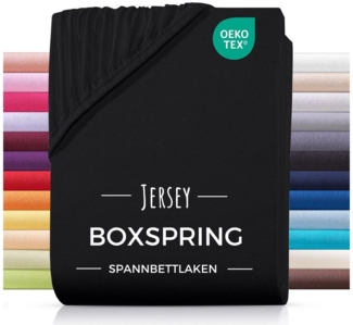 Carpe Sonno Spannbettlaken Boxspringbett Wasserbett Jersey 180x200 180x220 200x200 200x220, Jersey, Gummizug: rundum, (1 Stück), Bettlaken Baumwolle Matratzenbezug hohe Matratzen bis 32cm