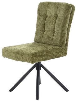 Massivart® Polsterstuhl drehbar, Esszimmerstuhl mit Wippfunktion und Taschenfederkern, »Hedia«, Chenille-Optik · Metallgestell schwarz · mit Nivellierung