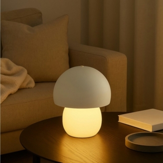 Brilliant LED Tischleuchte Dupis, mehrere Helligkeitsstufen, LED fest integriert, Warmweiß, LED Akku-Pilzleuchte, wireless charging, 24cm, 230lm, 2700K, dimmbar