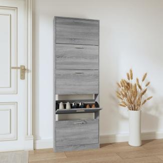 vidaXL Schuhschrank Grau Sonoma 59x17x169 cm Holzwerkstoff 342516