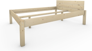 Pfostenbett Massivholzbett (Fichte) "Daybett" 140 x 200 cm 48 cm Holzbett 300kg