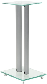 vidaXL Lautsprecherständer Säulen-Design 2 Stk. Hartglas Silbern 50674