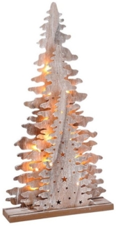 Spetebo LED Dekoobjekt LED Deko Tannenbaum Silhouette - 15 LED, 2, LED, warmweiß, Holz Tannenbaum Silhouette ca. 45 cm