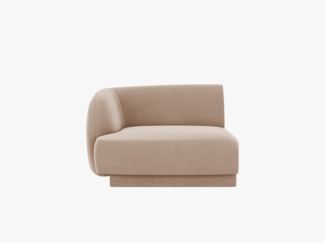 Micadoni Eckmodul Miley 1-Sitzer Samtstoff Cappuccino Links