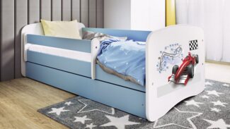 Bjird Kinderbett Babydream 180x80 cm 160x80 cm 140x70 cm (optional mit Matratze, mit Schublade Rausfallschutz und Lattenrost), verschieden Farben und Varianten für Mädchen und Jungen