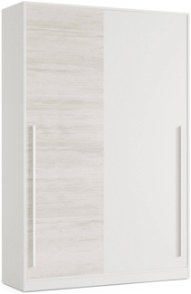 Dmora Kleiderschrank 2 Türen Aristode, Schlafzimmerschrank, Schrank mit Kleiderstange und 3 Regalen, 120x50h200 cm, Antikweiß