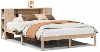 vidaXL Massivholzbett mit Regal ohne Matratze 135x190 cm Kiefernholz 3321534