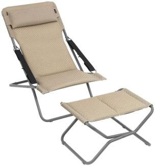 Lafuma Set Liegestuhl Transabed XXL / Next Hocker Becomfort beige