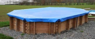 Winterplanen für GRE Echtholz-Pools - 580 g/m² - Für Safran Holzpool