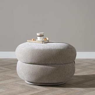 Bronx71 Hocker Mia Chenille taupe oval