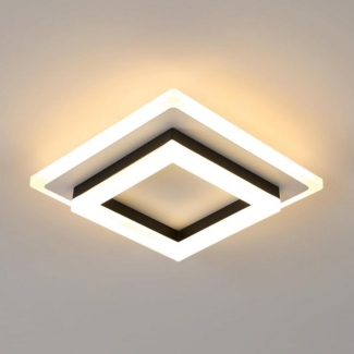 Goeco Deckenleuchte Acryl Dekolampe, runde & quadratisch Lampe, warmes Licht 24W, 3000K, Warmes Licht, Integrierte LED-Beleuchtung, Warmweiß