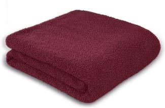 Biederlack Kuscheldecke Plüschdecke 150x200 BoucleTeddy berry uni weinrot 812360