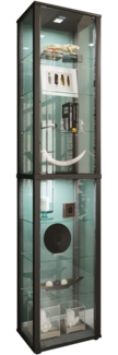 VCM Standvitrine Kavisa 917965 Schwarz H. 227 x B. 50 x T. 38 cm