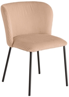 riess-ambiente Esszimmerstuhl LYON rosa / schwarz · Polsterstuhl mit Cord-Bezug (Einzelartikel, 1 St), pulverbeschichtete Metall-Beine · Küche · Skandinavisch · Retro-Design