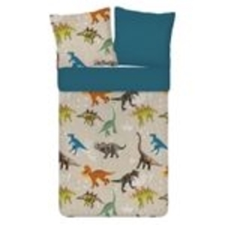 ESPiCO Bettwäsche Trendy Bedding Dinosaurier Ross Renforcé 135 x 200 + 80 x 80 cm