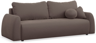 Selsey 'Nubelle' Sofa 3-Sitzer mit Schlaffunktion & Stauraum, Chenille, braun