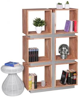 Bücherregal GUNA Massivholz Akazie 135 x 85 x 30 cm Design