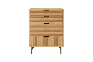 Kommode hoch 80 cm Eiche Echtholzfurnier Sideboard Wohnzimmer Schrank Anrichte