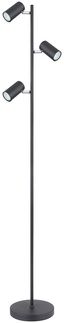 Stehleuchte, bewegliche Spots, schwarz, Kabel 1,8m, H 154 cm