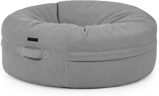 Sitzsack ‘Roll 135‘, Bezugstoff - Teddy, 100% Polyester, White Grey, 50x135x135 cm.