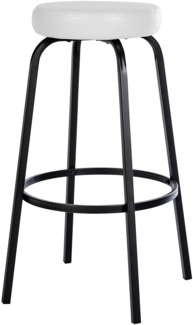 DELUKE® Barhocker KOELN - Weiß, Kunstleder Barhocker ohne Lehne Barstuhl Tresenhocker Tresenstuhl Kneipenhocker Kneipenstuhl