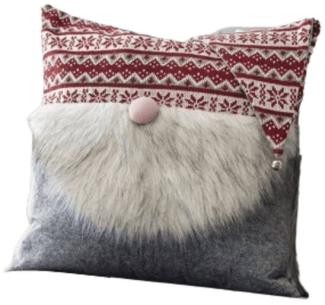 Home-trends24. de Kissenhülle Wichtel Zottelbart Weihnachten Deko Kissen Kissenbezug