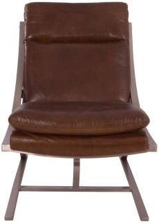 Freischwinger-Sessel Oakshaw Vintage-Cigar Edelstahl