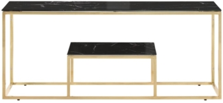 vidaXL Couchtisch Golden Edelstahl und Hartglas 350020