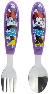 Disney Mickey Mouse Kinderbesteck Set 2-teilig – Löffel & Gabel mit Motivgriffen (2-tlg), 1 Personen