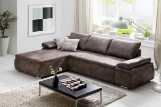 Ecksofa Camilla L-Form Bezug in Vintage-Braun