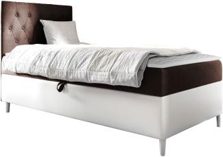 Boxspringbett 'Lenda Junior 1', braun, 90 x 200 cm, Rechts