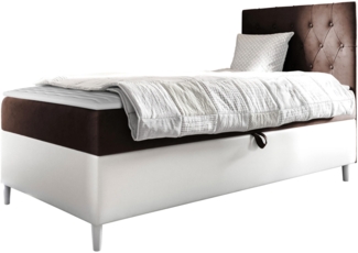 Boxspringbett 'Lenda Junior 1', braun, 90 x 200 cm, Rechts