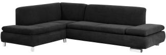 Ecksofa mit Ottomane links Kaye Bezug Veloursstoff Metallfuß verchromt / schwarz 23114