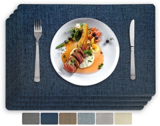 Vivi Idee Platzset Tischset Tischmatte Kunstleder, abwischbar wasserdicht Anti-Rutsch, Hitzebeständig beidseitig, 45 x 30 cm, 4er Set